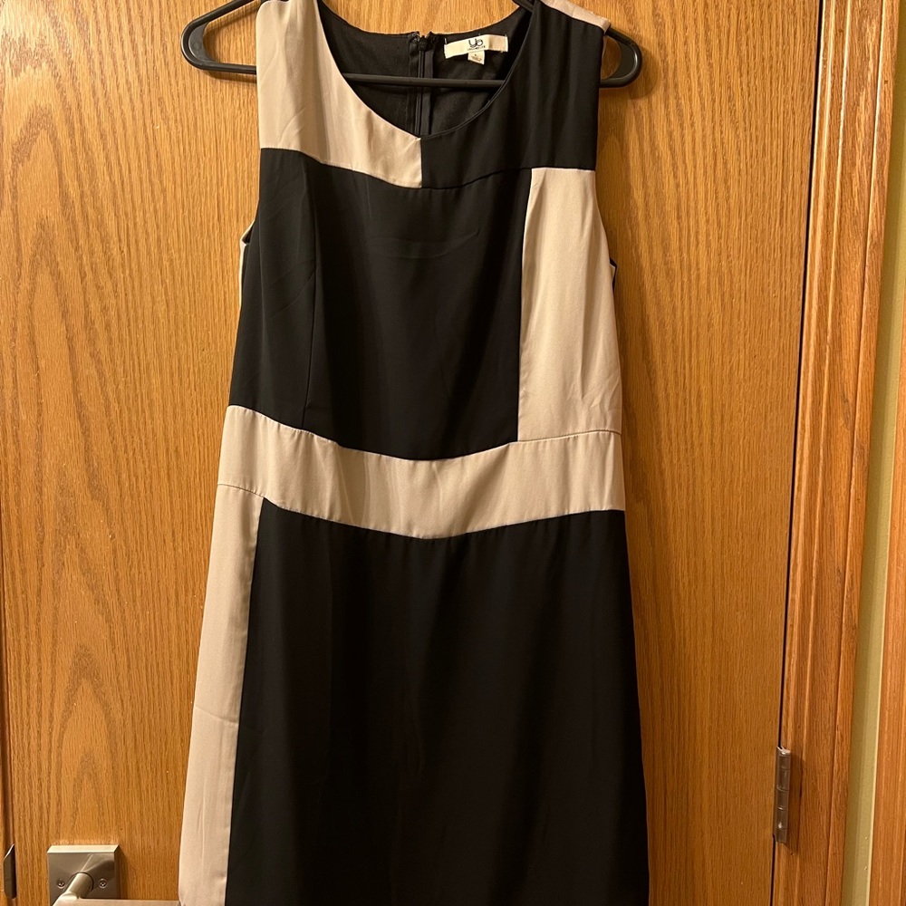 Sleeveless Black & Beige Dress large